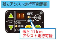 残りアシスト走行可能距離